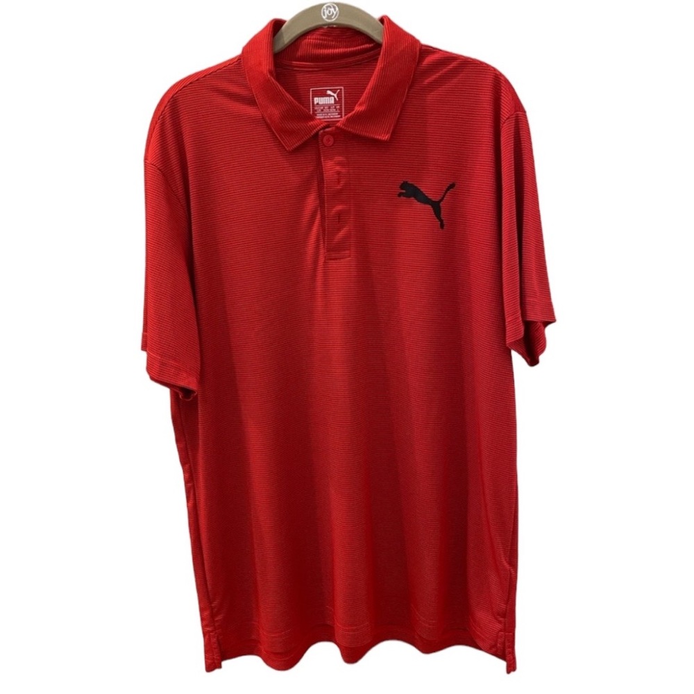 PUMA Mens Red Short Sleeve Golf Shirt Size Large